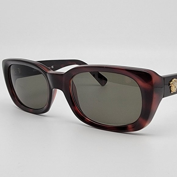 Versace Mod. 589 Col. 900 Tortoise Gold Medusa Frame Dark Green Lens Sunglasses